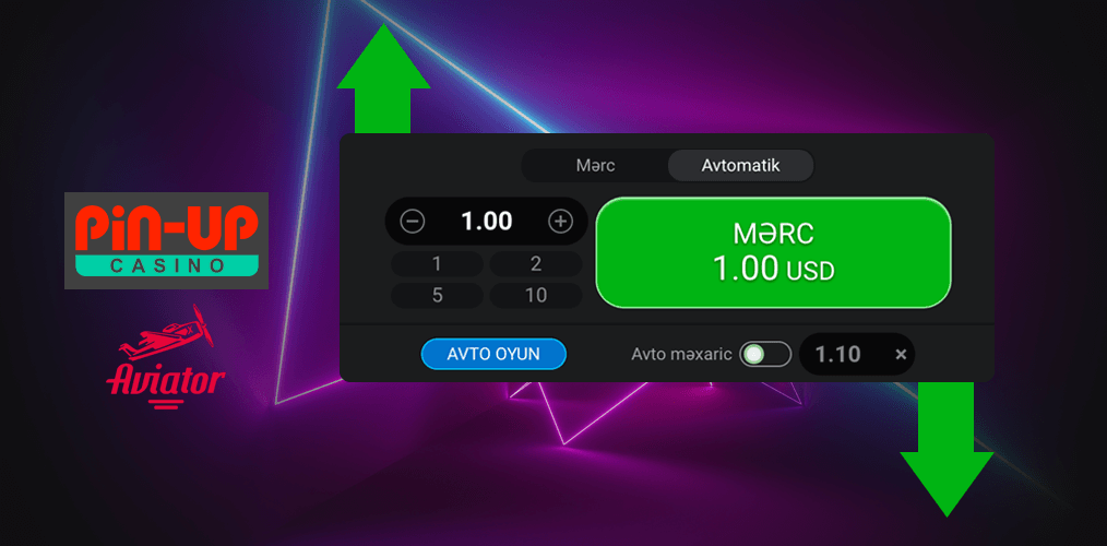 Pin Up aviator oyununa yüksək və aşağı mərclər haqqında məlumat